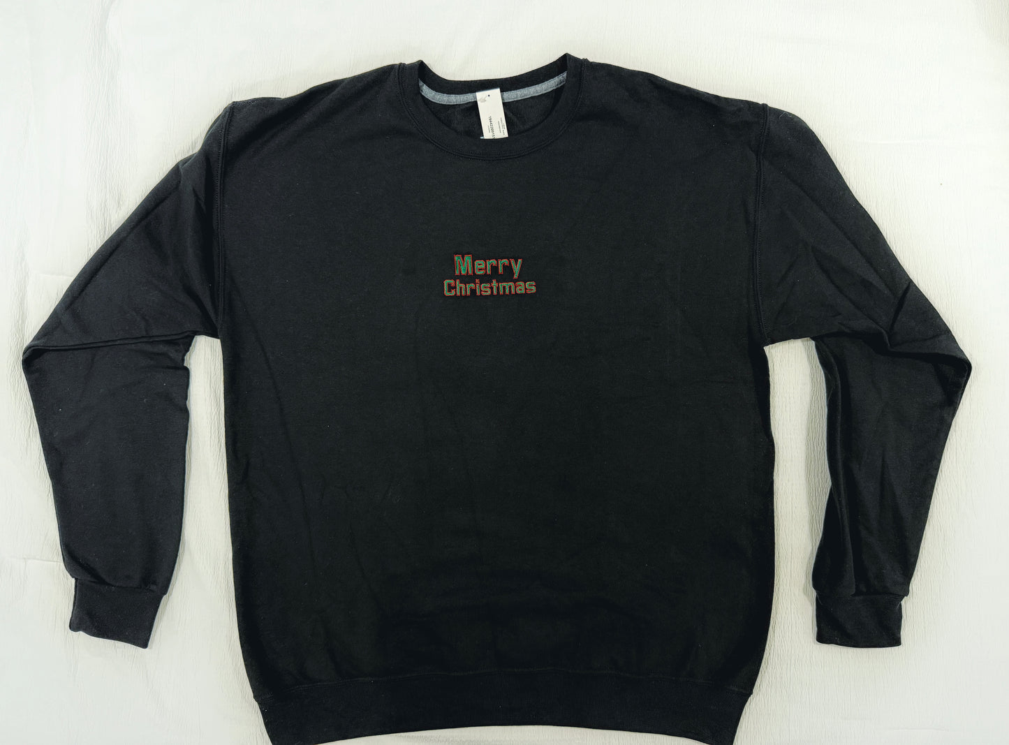 Embroidered ‘Merry Christmas’ Crewneck Sweater (Size L 42-44)