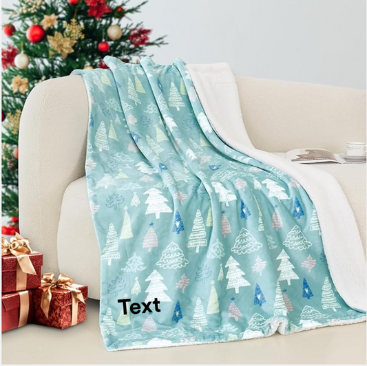 Elegant Comfort Reversible and Ultra-Plush Flannel Fleece-Winter Christmas Sherpa Throw 50 x 60 inches