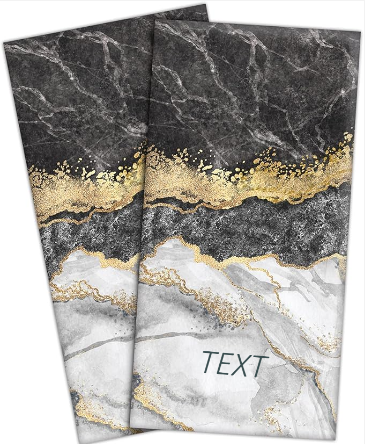 Custom Black Gold Marble Hand Towels